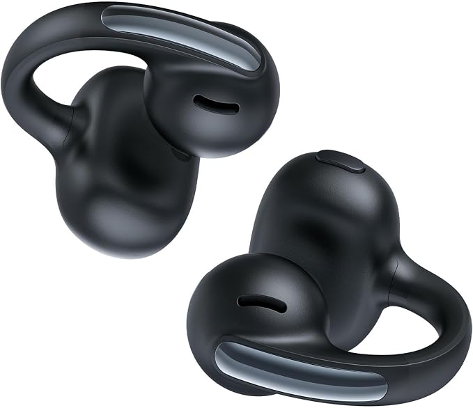 Baseus Bowie MC1 Open Ear Clip-On Earbuds, Adaptive Comfort with Anti-Drop Design, Impactful Sound with Adaptive Bass Boost, Adaptive Noise Cancelling Calls, IP57 Waterproof, 40H Playtime, Lightweight