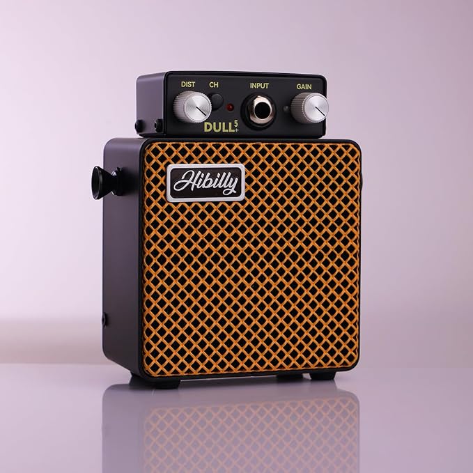 Rechargeable 5W Mini Guitar Amplifier, Full-Metal Pocket Amp with 3" Speaker, Clean/Overdrive/Distortion Modes & Bluetooth Music/Backing Track Mixing- Dull 5