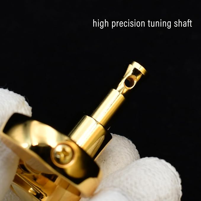 FRETJOYB Guitar Tuning Pegs 3x3 Standard Guitar Tuners Acoustic or Electric Guitar Tuning Keys Replacement 18：1-Gold(3R+3L)