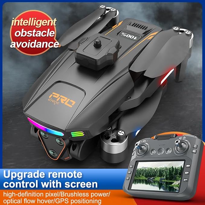 LF678 GPS Drones with Camera for Adults 4K, RC Drone with 4.5" HD Screen on Controller, 60 Mins Flight, Long Range Transmission, 360° Obstacle Avoidance, Follow Me, Auto Return, Brushless Motor, QuickShots, Lightweight and Foldable Quadcopter for Begin...