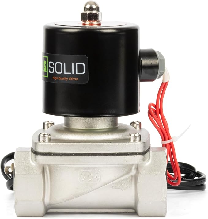 U.S. Solid Smart WiFi Stainless Steel Solenoid Valve, 1-1/4", 110V AC, Normally Closed, App Remote Control for Irrigation & Automation