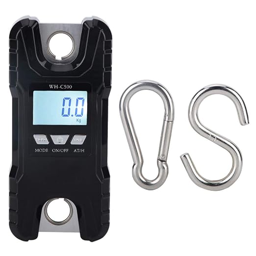 500kg Portable Digital Electronic Hanging Scale, High Precision LCD Backlight Display Hook Scale with Removable Stainless Steel Hooks, for Luggage Pockets Bags