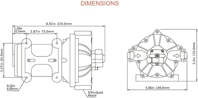 SEAFLO 52-Series Water Pressure Diaphragm Pump - 12v, 5.5GPM, 60PSI
