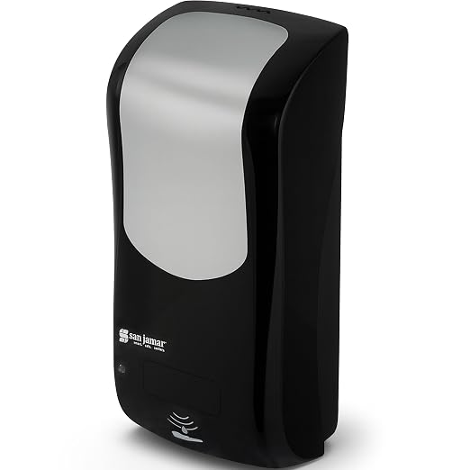 San Jamar Rely SH970BKSS Hybrid Foam Soap Dispenser, Black/Stainless Look