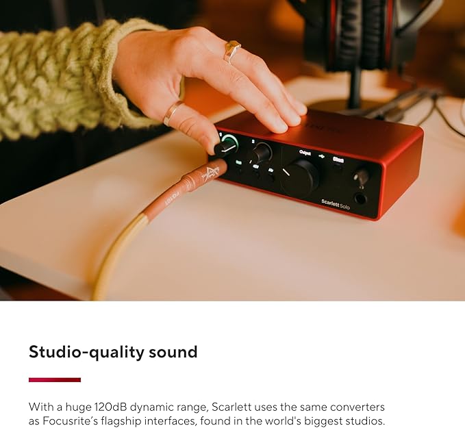PreSonus Eris 4.5BT Bluetooth Studio Monitors, Pair — 4.5" Powered, Active Monitor Speakers & Focusrite Scarlett Solo 4th Gen USB Audio Interface