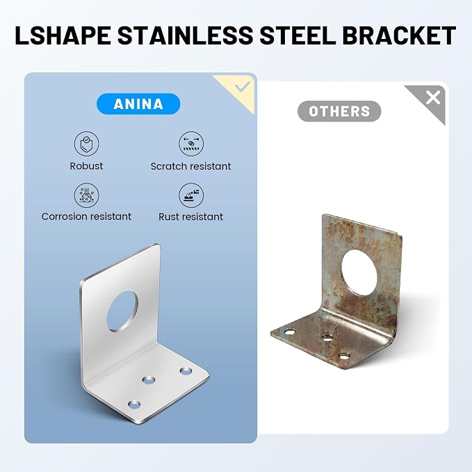 Anina 3/4 Inch Hole Mount NMO L Bracket, 16ft RG58 Pure Copper NMO to PL259 Coax Cable with Waterproof Cap for VHF/UHF/CB Ham Radio Dual Band Antenna