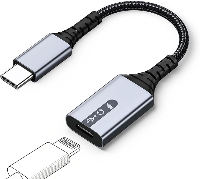 NICE BUDDY USB C to Lightning Adapter, 3-in-1 Type C to Female Lightning Converter OTG Cable for iPhone 15/14/13, iPad Pro/Air/Mini, MacBook, for Charging, Data Transfer, Music Audio with EarPods
