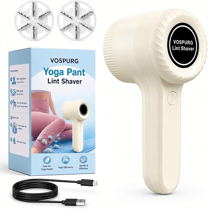 Fabric Shaver for Yoga Pants Leggings Activewear, Electric Lint Shaver, Clothes Pilling Remover for Clothing Yoga Leggings, Safe Shavers to Remove Pilling, Rechargeable Clothes Lint Fuzz Depiller