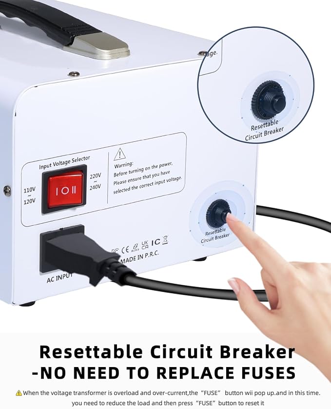 LVYUAN 3000W Voltage Transformer Power Converter Step Up 110V to 220V, Step Down 220V to 110V, 110/120 Volt - 220/240 Volt