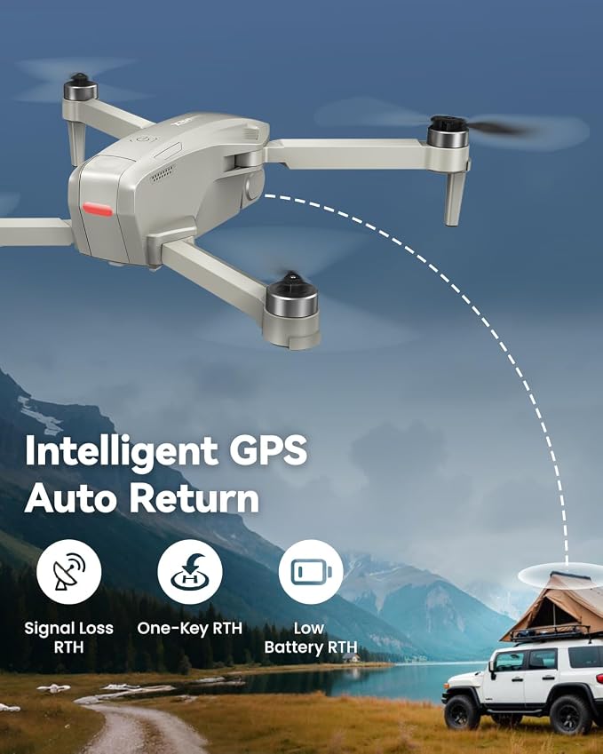 SIMREX GPS Drone with Camera for Adults 4K, Brushless Motor Drones for Beginners ,5G WiFi FPV Foldable, Auto Return , Optical Flow & Altitude Hold,Gesture Control,Follow Me, Waypoint Flight, Toys Gifts for Teen Boys (Gray)