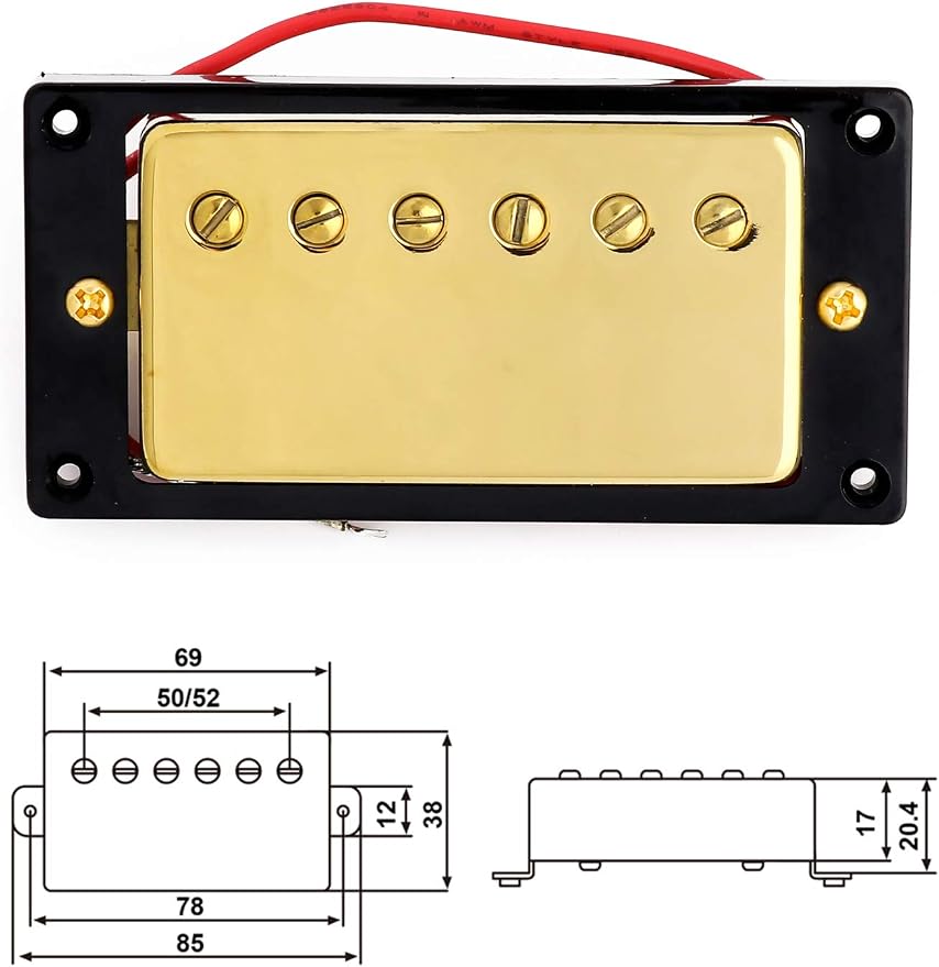 Humbucker Double Coil Pickups Neck and Bridge Pickup Compatible with LP Style Electric Guitar Parts Replacement Gold.