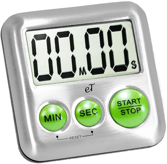eTradewinds Elegant Digital Kitchen Timers 2 Pack Bundle Featuring Stainless Steel Models eT-78 and Model eT-25, Auto Shutoff Auto Memory