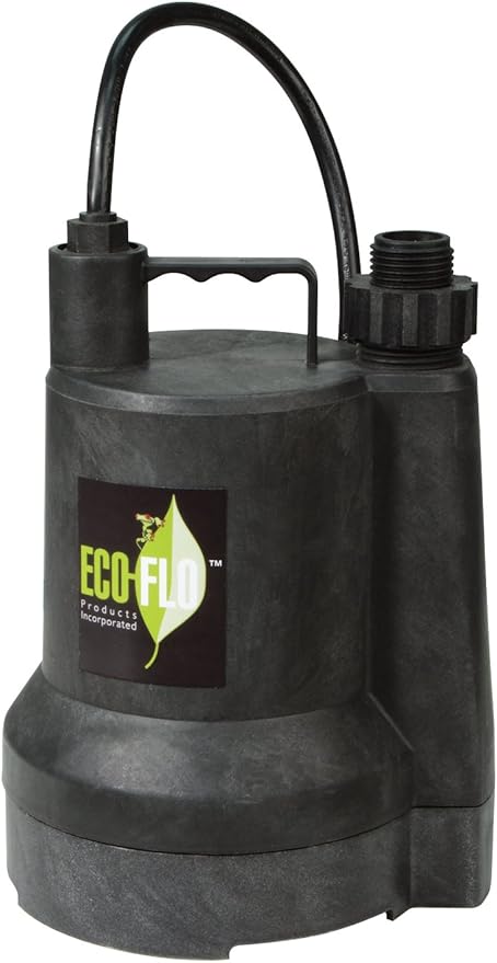 ECO-FLO Products SUP54 Manual Submersible Utility Pump, 1/6 HP, 1,680 GPH