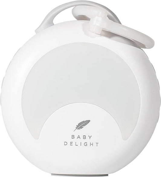 Baby Delight Dewdrop White Noise Sound Machine | Portable Travel Nightlight | 30 Sleep Sounds | Lullabies, Nature Sounds, White Noise & More | 8 Light Colors | Voice Recorder | Rechargeable
