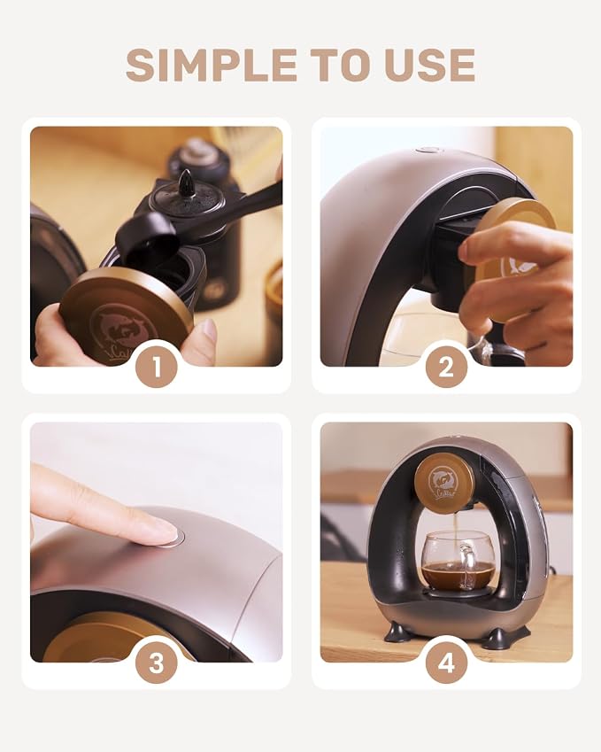 i Cafilas Single Serve Coffee Maker,Fast Heat in 20s,2-in-1 Coffee Machines Compatible with K-Cup Pods&Ground Coffee,Compact Coffee for Small Spaces, Brew in 2 mins,Dark Gery Coffee maker