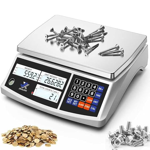 Industrial Price Counting Scale, 22lb/10kg x 0.1g Digital Bench Scale Inventory Scale for Small Parts Coin Scale, lb/g/kg/oz Units Electronic Gram Scale with LCD Backlit Display Large Platform