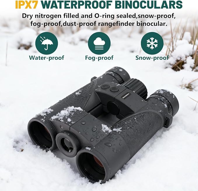 2026 New 10x42 Laser Rangefinder Binoculars for Hunting Speed Distance Measurement 2500 Yards, Fast 0.15s,PXA+UBX+BAK4 Prism Waterproof Fogproof for Adults,Shooting, Golf & Outdoor Adventures-Black
