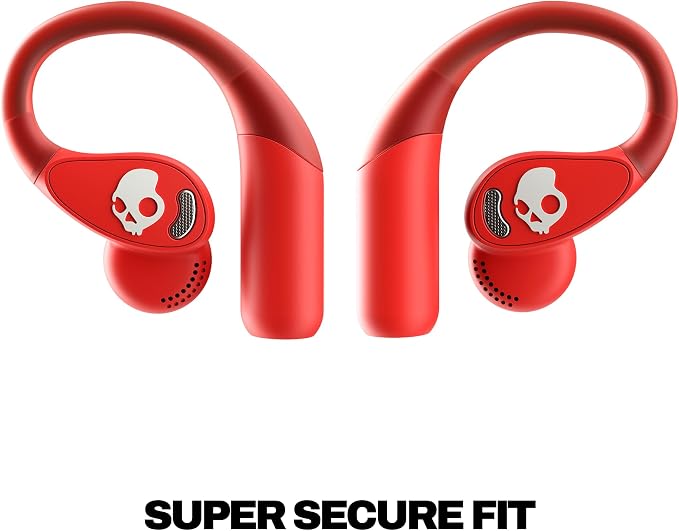 Skullcandy Push 540 Open Wireless Open-Ear Bluetooth Earbuds, Headphones, Sweat and Water Resistant, 42 Hours Battery, Detachable Neckband, Secure Fit, Microphone for iPhone Android - Plasma
