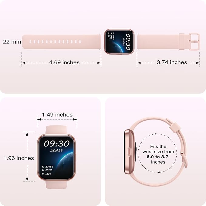 Fitpolo Smart Watches for Women Android iPhone, 1.8'' HD Women Smartwatch with Alexa Built-in, Bluetooth Calls, IP68 Waterproof, 7 Days Battery, Heart Rate/Sleep/SpO2 Monitor, 110 Sports Mode