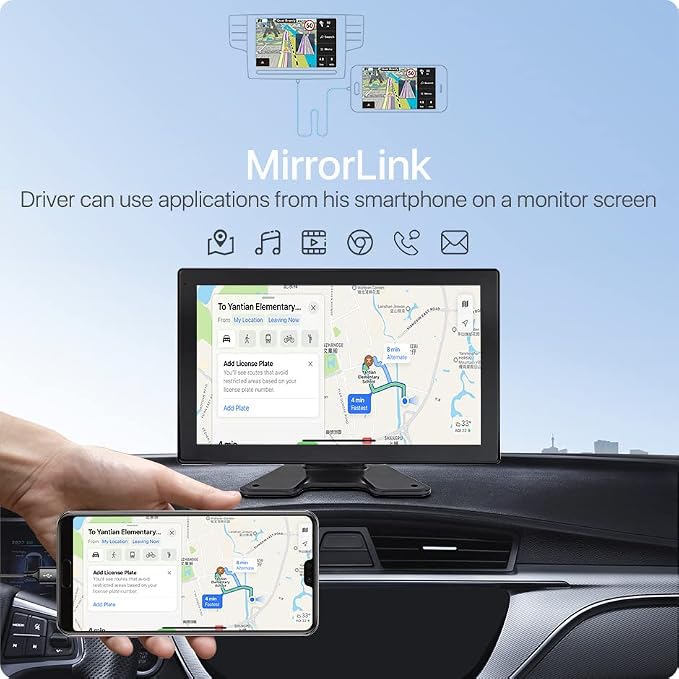 EVERSECU 4K Car Backup Cameras System with 10.1" Touch Screen Quad Display Monitor & 4pcs 1080P Backup AHD Cameras, MP5 Player, Vehicle DVR Recorder for RV/Truck/Bus/Trailer/Camper/Van