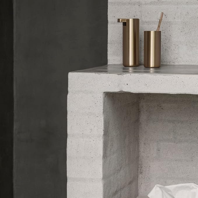 blomus MODO Soap Dispenser - Brass Metallic Finish Titanium Coated - 6oz