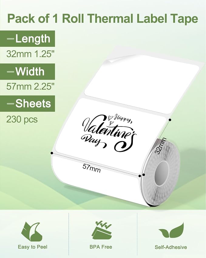Phomemo M220 Label Maker & 4 Roll Label, 3.14 Inch Bluetooth Thermal Label Printer for Barcode, Address, Labeling, Mailing, File Folder Label, Easy to Use, Support Smartphone, Tablet&PC