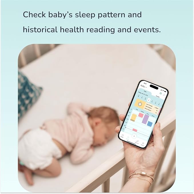 Aurio Smart Baby Monitor – Tracks Breathing Rate, Sleep, Diaper Wetness, Temperature, Real-Time Alerts with Patented Technology