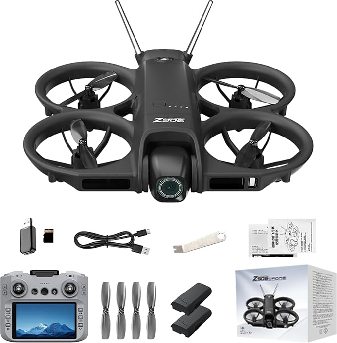 Drone with HD Camera & 4.3 Inch Screen Remote, 3-Sided Obstacle Avoidance, WiFi FPV Quadcopter Altitude Hold Headless Mode & One-Key Return, Mini Portable Drones for Beginners Adults (Black)