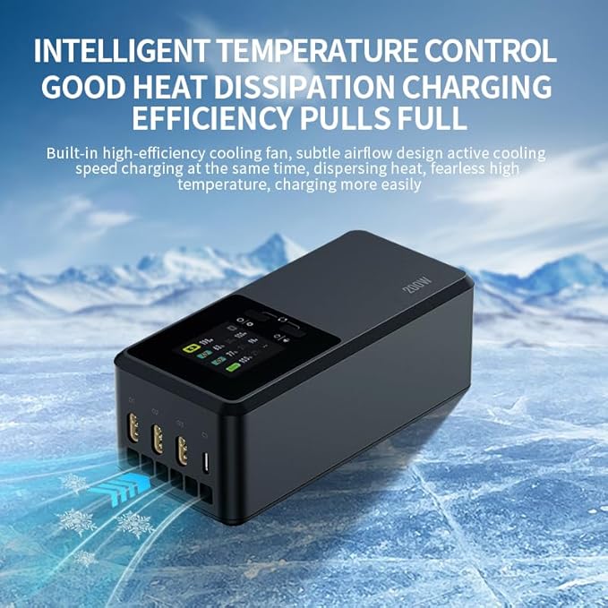 LKTOP 200W Mavic4 Pro Battery Charging Hub with Stickers, Super Fast Charger Kit for DJI Mavic 4 Pro Drone, with Storage/Silent/Output Mode, LCD Display (Parallel Charge 3 Batteries: 1hr 30min)