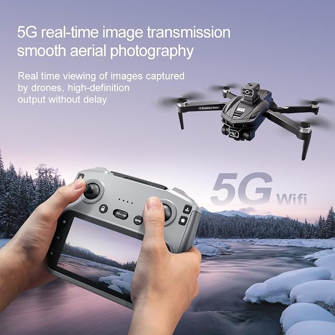 GPS Drone with 4K Camera, 4.5" LCD Display Screen Controller- 3,280ft RC Range, Auto return, Follow Me, Go Home, Gesture Control, One Key Takeoff/Landing, Altitude Hold,led Light, Professional Quadcopter for Aerial Photography Control and Video Recordi...