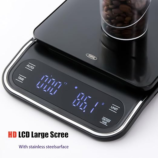 Coffee Scale with Timer 0.1g Precision Espresso Scale for Coffee Bean Weighing, Barista Brewing, USB-C Rechargeable Digital Kitchen Scale with Auto Timer 3kg Capacity