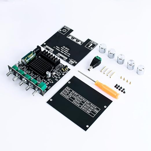 ZK-MT21 2.1 Channel Bluetooth Audio Power Amplifier Board 50W×2+100W with Treble and Bass Control for DIY Bluetooth Speaker Home Theater