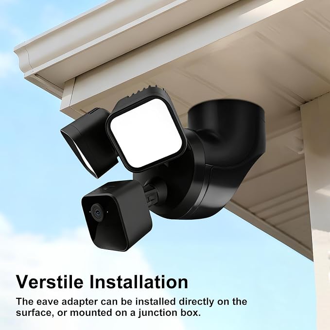 Eave Mount for Ring Devices Weatherproof Bracket for Smart Lighting & Security Cameras,Compatible with Ring Floodlight Cam Wired Plus/Pro,Ring Smart Lighting Floodlight Wired (Black)