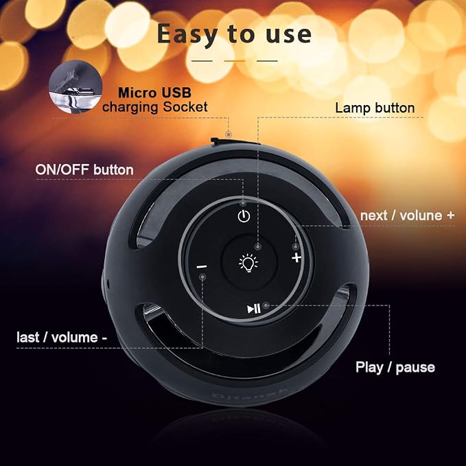 Outdoor Bluetooth Speaker with Flame Atmosphere, Electronics Gifts for Men, Women, Cool Gadgets for Porch Garden Parties, BT5.3, 5W Stereo Sound, Waterproof Wireless Speaker with Led Torch Light