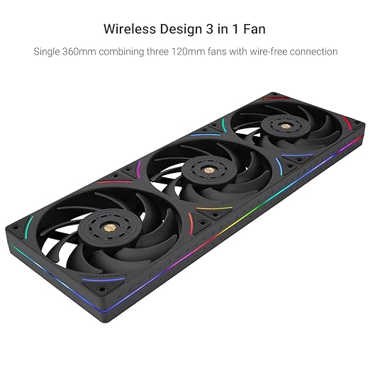 Thermalright TL-UB36 CPU Fan 120mm Case Cooler,PWM Connector Silent Computer Cooling,Low Noise 27dba,360x120x25mm,3 Pack PC Fans,Black