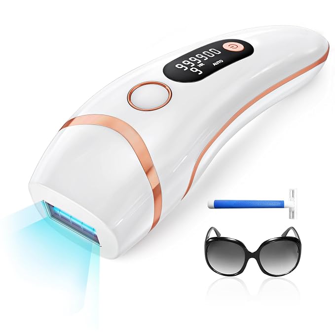Laser Hair Removal for Women and Men, Ice Cooling 3-In-1 IPL Hair Removal Device, Safe At-home Long-lasting Hair Regrowth Reduction, Suitable for Face, Armpits, Bikini Line, Legs