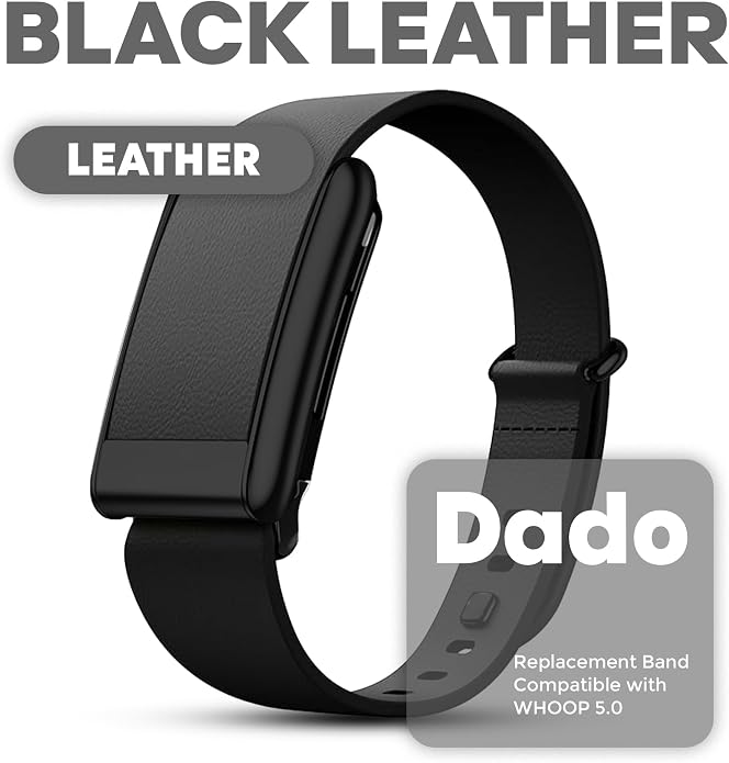 DADO Luxe Tapered Leather Replacement Band Compatible with WHOOP 5.0, One, Peak, and Life Fitness Tracker – Durable & Comfortable | Not for Whoop Gen 4
