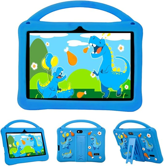 Veidoo 7 inch Android Tablets for Kids, 2GB RAM, 32GB ROM, aiwawa Apps Parent Controls, Educational Games, WiFi, Dual Camera, Silicone Case（Blue）