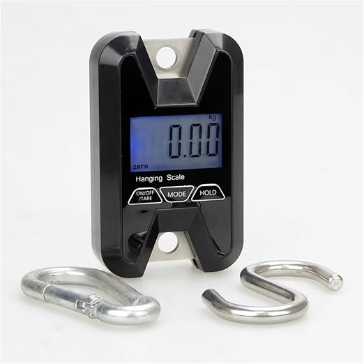 60KG 20g Portable Digital Luggage Weight Scale with LCD, Heavy Duty Hanging Hook Scales with Backlight, Hand Scale