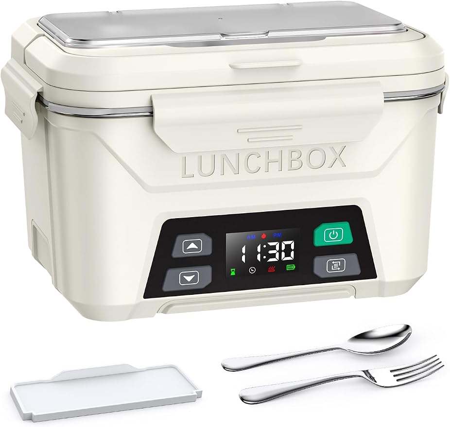 EAST OAK 5.5 Cups Portable Food Warmer with Removable Tray Divider