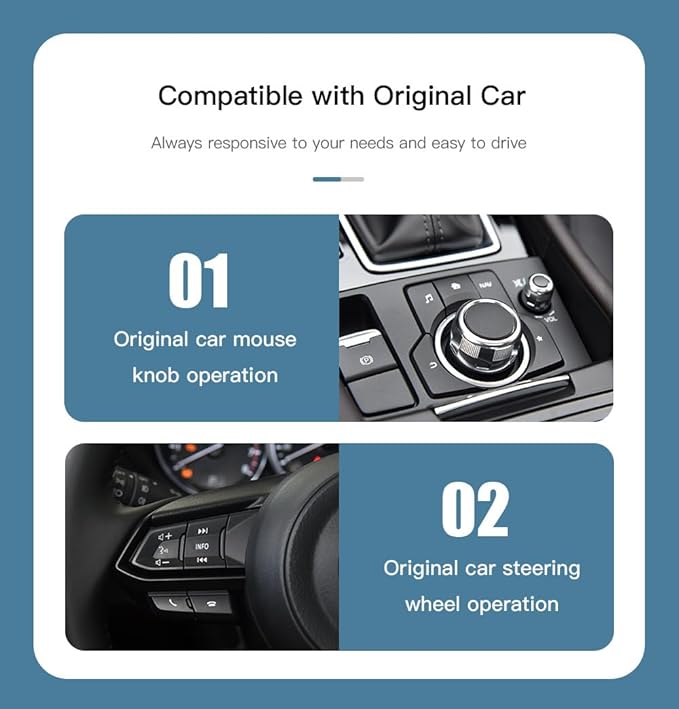 Carplay Adapter Compatible with Mazda 2/3/6/CX3/CX5/CX9/MX5 2014-2021 Year | OEM Hub Retrofit Kit for Mazda Connect System, Fit for Carplay & Android Auto, TK78-66-9U0C LEXXSON