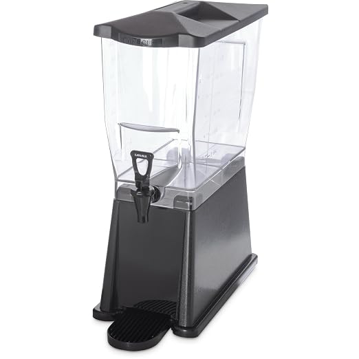 Carlisle FoodService Products Trimline Rectangular Beverage Dispenser with Stand – 3.5 Gallon Catering Drink Dispenser with Spigot, Polycarbonate (PC), Black, Perfect for Parties, Events, Buffets