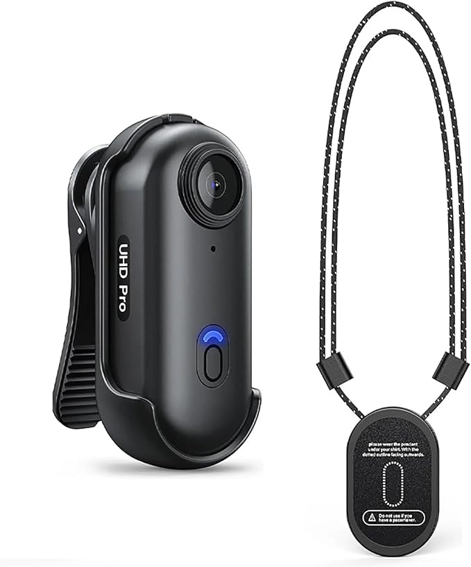 4K Mini Action Camera, Included 64GB, Wearable Camera with 360°Rotatable Clip & Magnetic Clip, for Lecture, Traveling, Pet Walking and Outdoors Activities JS-10B Full Packaging