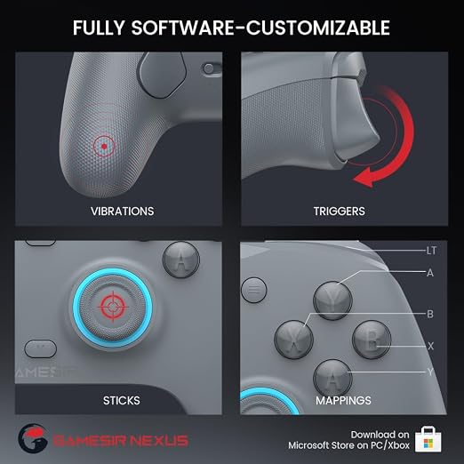 GameSir G7 SE Wired Controller for Xbox Series X|S, Xbox One & Windows 10/11, Plug and Play Gaming Gamepad with Hall Effect Joysticks/Hall Trigger, 3.5mm Audio Jack-Gray