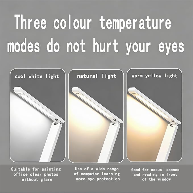 All-in-One Wireless Charging Desk Lamp with Digital Clock & Alarm, 15W Fast Phone Charger, 3 Color Lighting Modes, 180° Foldable, Touch Control for Bedroom, Office,HYV-2088 White.