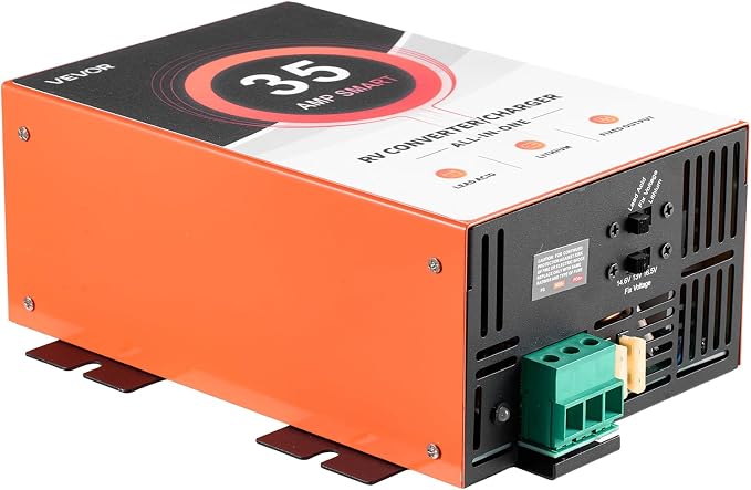 VEVOR RV Power Converter, 35 Amp, 110V AC to 12V DC RV Converter Battery Charger, 4 Stage Smart Charging, 13V to 16.5V Operating Range, Compatible with Lithium Lead Acid Battery, for Camper Trailer