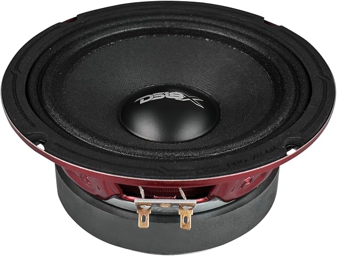 DS18 PRO-X6M Loudspeaker - 6.5", Midrange, Red Aluminum Bullet, 500W Max, 250W RMS, 4 Ohms - Premium Quality Audio Door Speakers for Car or Truck Stereo Sound System (1 Speaker)