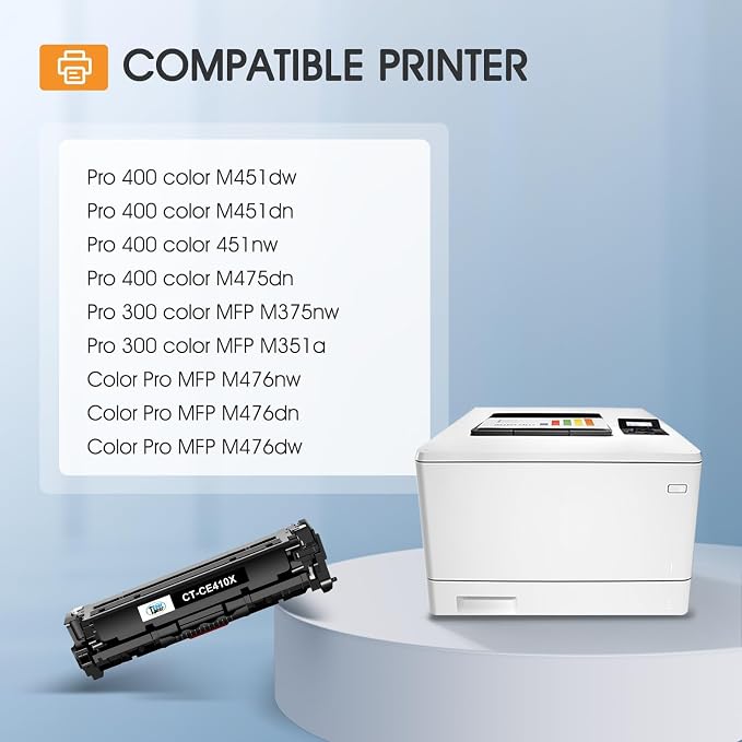 305X 305A Toner Cartridge 4-Piece Combo Pack Compatible for HP 305X 305A CE410X CE411X CE412X CE413X for HP LaserJet Pro 400 Color MFP M451nw M475dn M451dn M351 M375 M451 M475 Series Printer