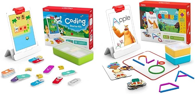 Osmo - Coding Starter Kit for iPad - 9 Educational Learning Games - Ages 5-10+ - Learn to Code, Coding Basics & Coding Puzzles Plus Counting, Shapes, Phonics & Creativity (iPad Base Included)