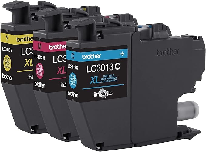 Brother High-Yield Color Printer Ink Cartridges LC3013 3-Pack for Work Smart Series - Professional Grade Ink for MFC-J491DW, J497DW, J690DW, J895DW - Up to 400 Pages per Cartridge